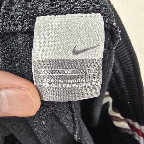 Vintage Nike Track Sweatpants Mens XL Black Baggy Loose Fit Silver Tag Striped - Picture 5 of 13